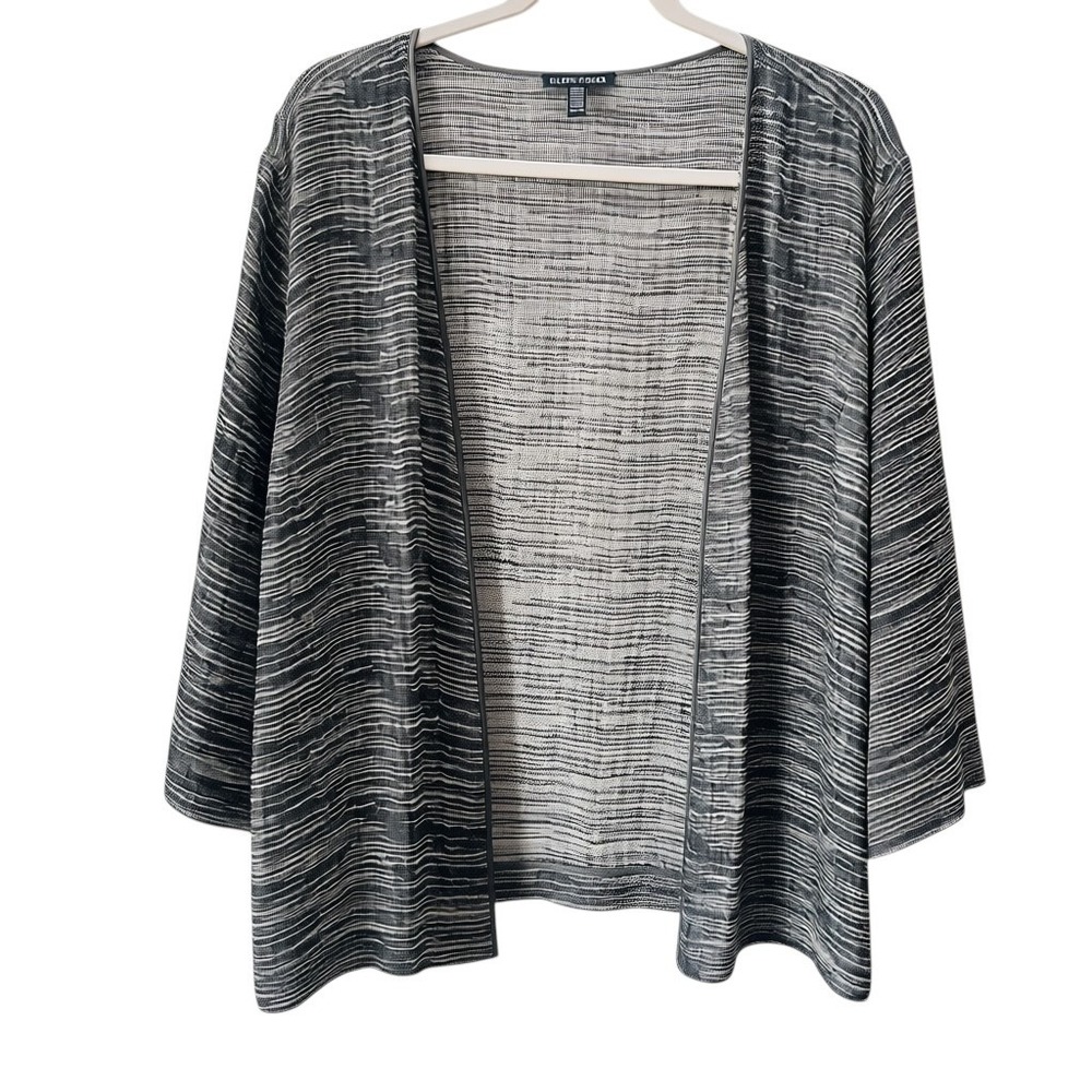 Eileen Fisher XL Gray Textured Cardigan Lightweight Knit Jacket‎ Lagenlook Hobo